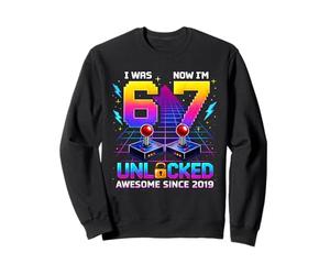 I was 6 Now Im 7 Unlocked 7th Birthday Video Gamer Kids Boy Sweatshirt