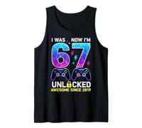 I was 6 Now Im 7 Unlocked 7th Birthday Video Gamer Kids Boy Tank Top