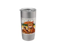 I was Conducting Research Cat Study Humor Stainless Steel Insulated Tumbler
