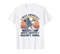 I Was Country When Country Wasn't Cool Cowboy Hat Western T-Shirt