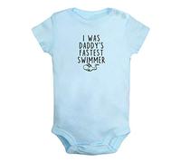 I was Daddy's Fastest Swimmer Funny Rompers, Newborn Baby Bodysuits, Infant Jumpsuits, Baby Unisex Novelty Outfits