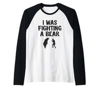 I was Fighting A Bear After Surgery Recovery Leg Broken Arm Raglan Baseball Tee