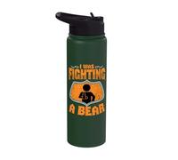 I was Fighting A Bear Retro Broken Arm Injury Elbow Recovery Stainless Steel Insulated Water Bottle