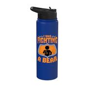I was Fighting A Bear Retro Broken Arm Injury Elbow Recovery Stainless Steel Insulated Water Bottle