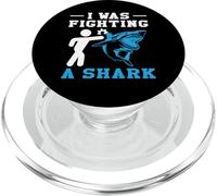 I was Fighting a Shark Funny Arm Injury Broken Hand PopSockets PopGrip for MagSafe