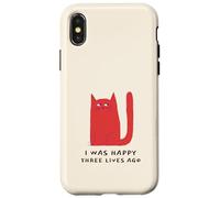 I Was Happy Three Lives Ago (Funny Cat Statement) Case for iPhone X/XS