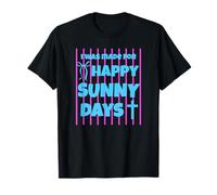 I was Made for Happy Sunny Days Pink Striped Bow T-Shirt