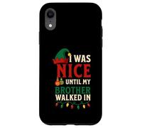 I Was Nice Until My Brother Sibling Matching XMAS PJ Case for iPhone XR