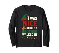 I was Nice Until My Brother Sibling Matching Xmas PJ Long Sleeve T-Shirt