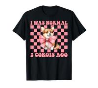 I was Normal 2 Corgis Ago Corgi Dog Girl Mom Coquette Bow T-Shirt