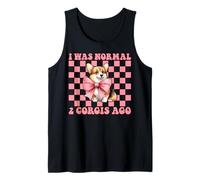 I was Normal 2 Corgis Ago Corgi Dog Girl Mom Coquette Bow Tank Top