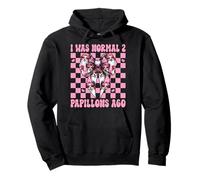 I Was Normal 2 Papillons Ago Papillon Dog Girl Coquette Bow Pullover Hoodie