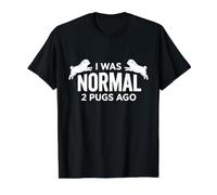 I was Normal 2 Pugs Dogs Ago Funny Pet Owner Value Graphic T-Shirt, Men, Black, S