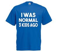 I was Normal 3 Kids ago dad Daddy Father Mens Premium Funny Tshirt top Novelty Gift Present dad Blue