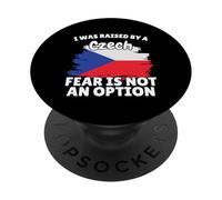 I was raised by a Czech Republic Flag Gift for Son Daughter PopSockets Adhesive PopGrip
