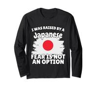 I was Raised by a Japanese Japan Flag Gift for Son Daughter Long Sleeve T-Shirt