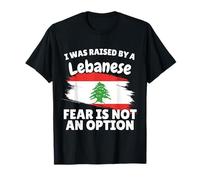 I was Raised by a Lebanese Lebanon Flag Gift Son Daughter T-Shirt