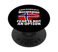 I was raised by a Norwegian Norway Flag Gift Son Daughter PopSockets Adhesive PopGrip