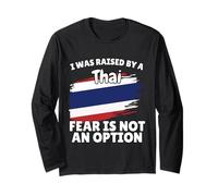 I was Raised by a Thai Thailand Flag Gift for Son Daughter Long Sleeve T-Shirt