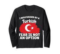 I was Raised by a Turkish Turkey Flag Gift for Son Daughter Long Sleeve T-Shirt