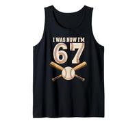 I was six Now I am Seven Awesome Baseball Player Theme Tank Top