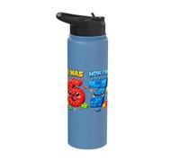 I was Six Now I'm Seven 6 7 Building Blocks 67 Meme 7th Bday Stainless Steel Insulated Water Bottle