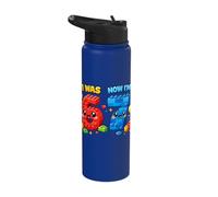 I was Six Now I'm Seven 6 7 Building Blocks 67 Meme 7th Bday Stainless Steel Insulated Water Bottle