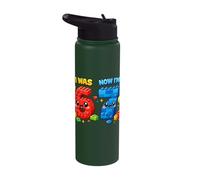 I was Six Now I'm Seven 6 7 Building Blocks 67 Meme 7th Bday Stainless Steel Insulated Water Bottle