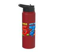 I was Six Now I'm Seven 6 7 Building Blocks 67 Meme 7th Bday Stainless Steel Insulated Water Bottle