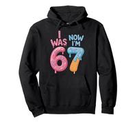 I was Six Now I'm Seven Years Old Birthday 7th Kids Funny 67 Pullover Hoodie