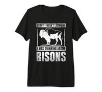 I was Thinking About Bisons American Buffalo Wildlife Bison Premium T-Shirt