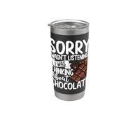 I was Thinking About Chocolate Chocoholic Cocoa Stainless Steel Insulated Tumbler