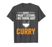 I was Thinking About Curry - Funny Curry T-Shirt, Men, Dark Heather Grey, 6X-Large