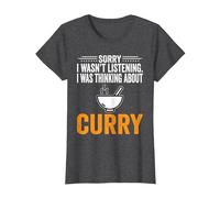 I was Thinking About Curry - Funny Curry T-Shirt, Women, Dark Heather Grey, 3X-Large
