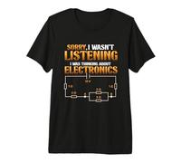 I was Thinking About Electronics Funny Electrician Premium T-Shirt