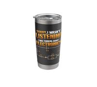 I was Thinking About Electronics Funny Electrician Stainless Steel Insulated Tumbler