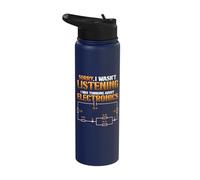 I was Thinking About Electronics Funny Electrician Stainless Steel Insulated Water Bottle