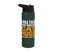 I was Told There Would Be Cat Hugs - National Hug Your Cat D Stainless Steel Insulated Water Bottle