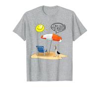 I was Told There Would Be Chips Disgruntled Seagull On Beach T-Shirt, Men, Heather Grey, Large