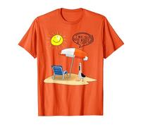 I was Told There Would Be Chips Disgruntled Seagull On Beach T-Shirt, Men, Orange, Small