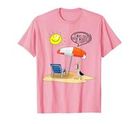 I was Told There Would Be Chips Disgruntled Seagull On Beach T-Shirt, Men, Pink, X-Large