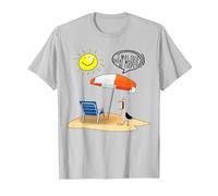 I was Told There Would Be Chips Disgruntled Seagull On Beach T-Shirt, Men, Silver Grey, Small
