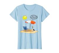 I was Told There Would Be Chips Disgruntled Seagull On Beach T-Shirt, Women, Baby Blue, X-Small