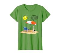 I was Told There Would Be Chips Disgruntled Seagull On Beach T-Shirt, Women, Grass Green, X-Small