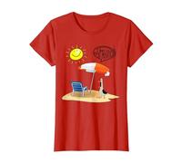 I was Told There Would Be Chips Disgruntled Seagull On Beach T-Shirt, Women, Red, X-Large