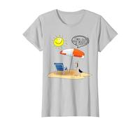 I was Told There Would Be Chips Disgruntled Seagull On Beach T-Shirt, Women, Silver Grey, Medium