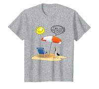 I was Told There Would Be Chips Disgruntled Seagull On Beach T-Shirt, Youth, Heather Grey, Medium