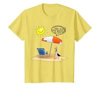 I was Told There Would Be Chips Disgruntled Seagull On Beach T-Shirt, Youth, Lemon Yellow, Medium