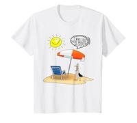 I was Told There Would Be Chips Disgruntled Seagull On Beach T-Shirt, Youth, White, Large