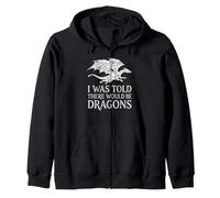 I Was Told There Would Be Dragons Funny Fantasy Lover Zip Hoodie